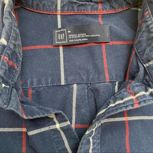 GAP button down dress shirt - plaid flannel - cotton - Modern Oxford - Picture 3 of 11